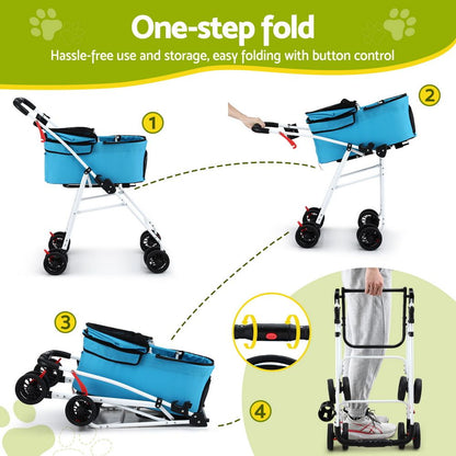 i.Pet 2-Tier Pet Stroller 25kg Capacity &amp; 400pcs Training Pads Combo-Pet Care > Dog Supplies > Dog Carriers &amp; Crates-PEROZ Accessories