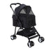 i.Pet Pet Stroller Dog Pram Cat Carrier Travel Large Pushchair Foldable 4 Wheels Black-Pet Care > Dog Supplies-PEROZ Accessories