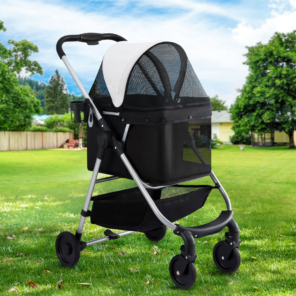 i.Pet Pet Stroller Pram Dog Cat Carrier Cage Large Travel Pushchair Foldable 4 Wheels-Pet Care > Cat Supplies > Cat Carriers &amp; Crates-PEROZ Accessories