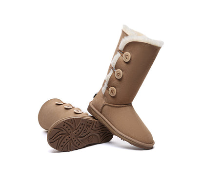 UGG EVERAU® UGG Boots Double Faced Sheepskin Wool Tall Button-PEROZ Accessories
