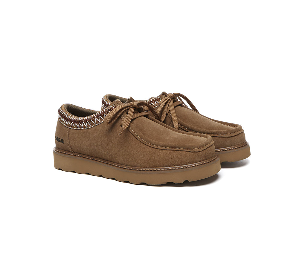 EVERAU® Men Leather Lace Up Casual Shoes Madison-PEROZ Accessories