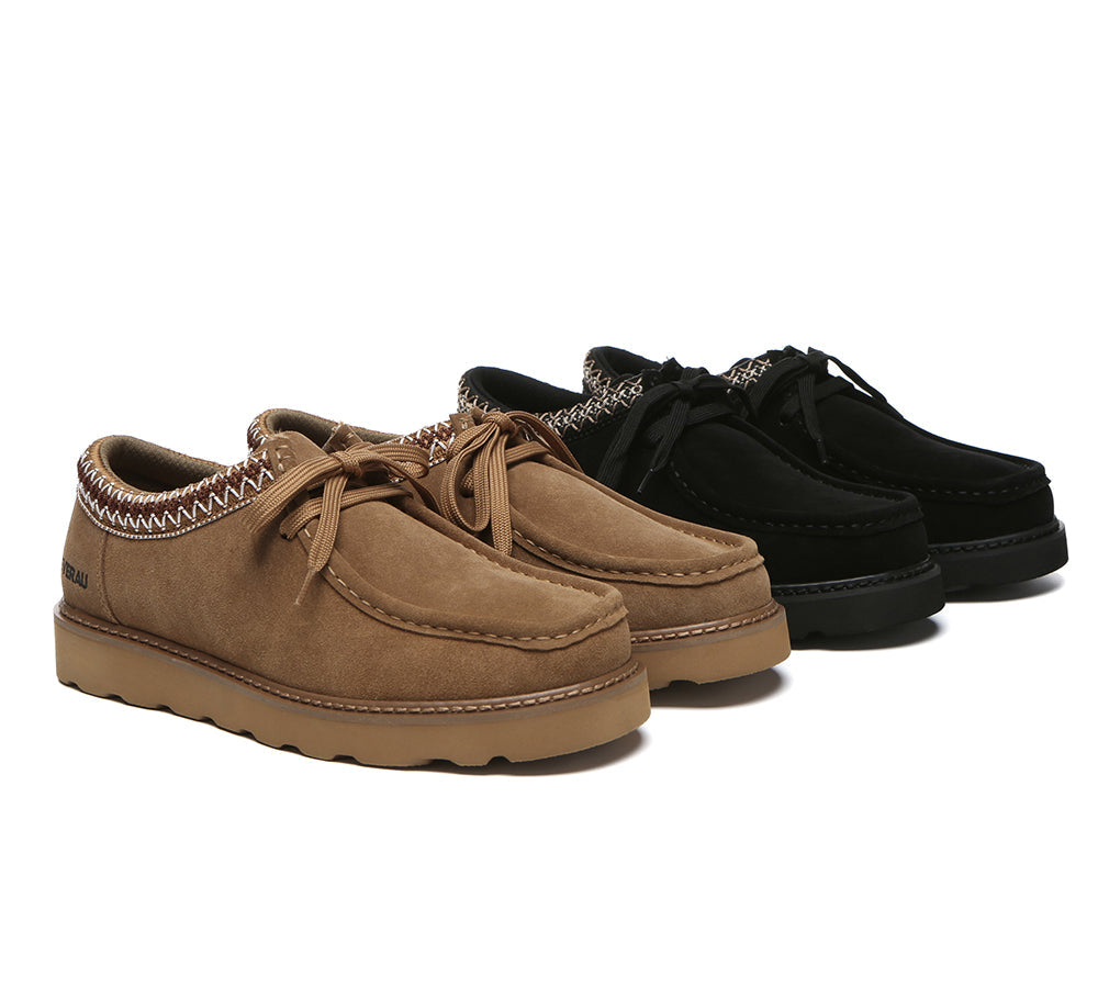 EVERAU® Men Leather Lace Up Casual Shoes Madison-PEROZ Accessories