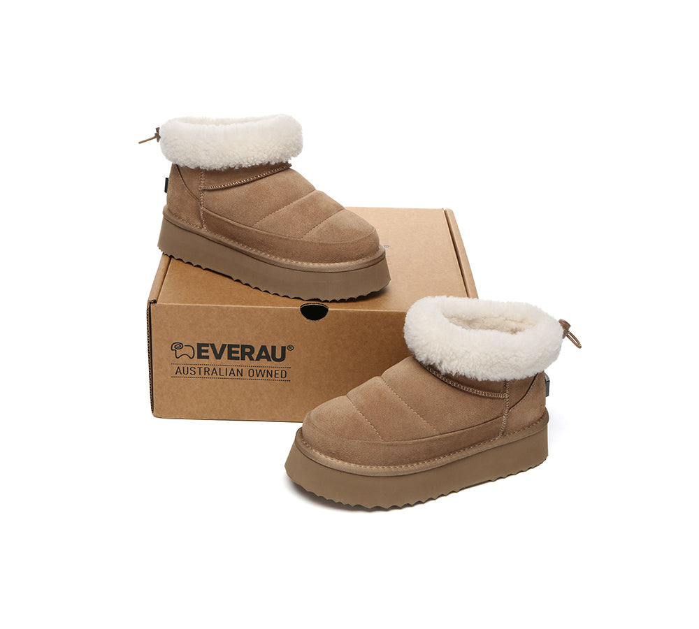 UGG EVERAU® UGG Boots Women Sheepskin Wool Drawstring Platform Payton-PEROZ Accessories