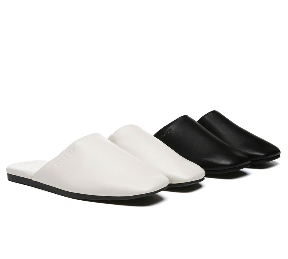 EVERAU® Women Slides Leather Flat Wafaa-PEROZ Accessories