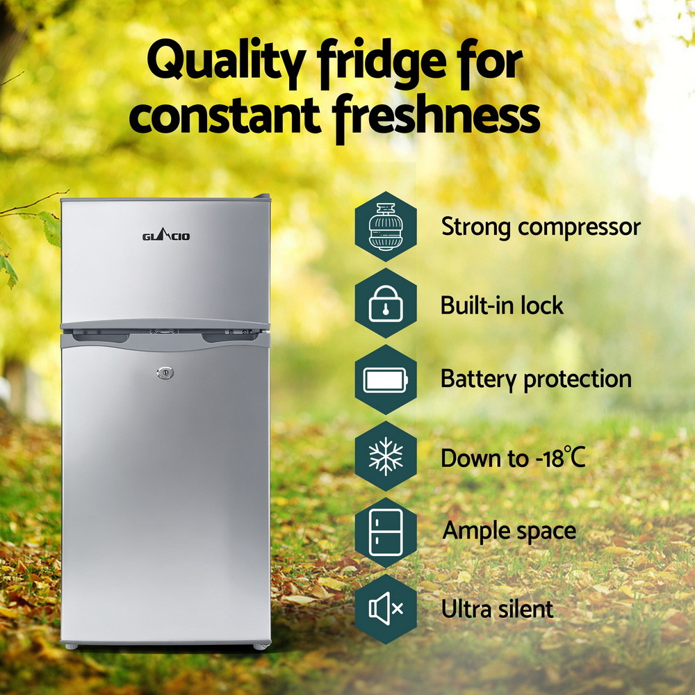 Glacio 100L Portable Fridge Freezer Bar Upright 12V/24V/240V Camping Caravan-Appliances > Fridges-PEROZ Accessories