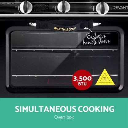 Devanti Portable Gas Oven LPG Silver-Appliances > Kitchen Appliances-PEROZ Accessories