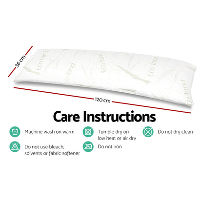 Giselle Bedding Body Support Pillow Bamboo Cover-Pillows-PEROZ Accessories