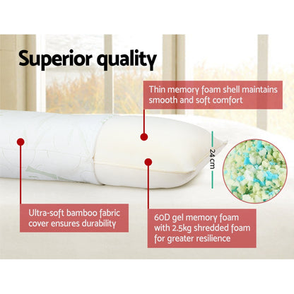 Giselle Bedding Body Support Pillow Bamboo Cover-Pillows-PEROZ Accessories