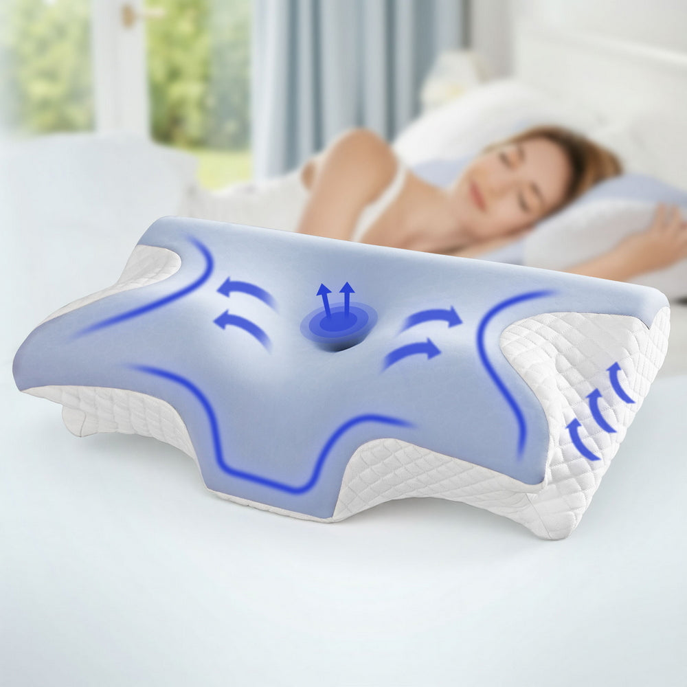 Giselle Bedding Memory Foam Pillow Ergonomic Contour-Home &amp; Garden &gt; Bedding &gt; Pillows-PEROZ Accessories