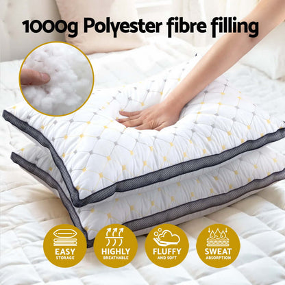 Giselle 2pcs Pillows Microfibre-Home &amp; Garden &gt; Bedding &gt; Pillows-PEROZ Accessories