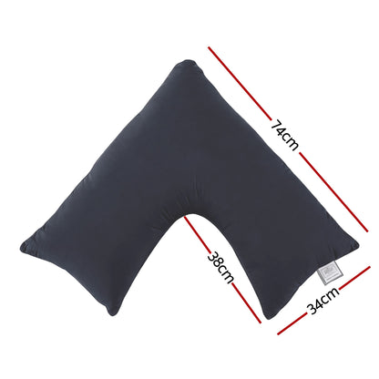 Giselle V Shape Pillow Boomerang Nursing Body Cushion Grey-Home &amp; Garden > Bedding > Pillows-PEROZ Accessories