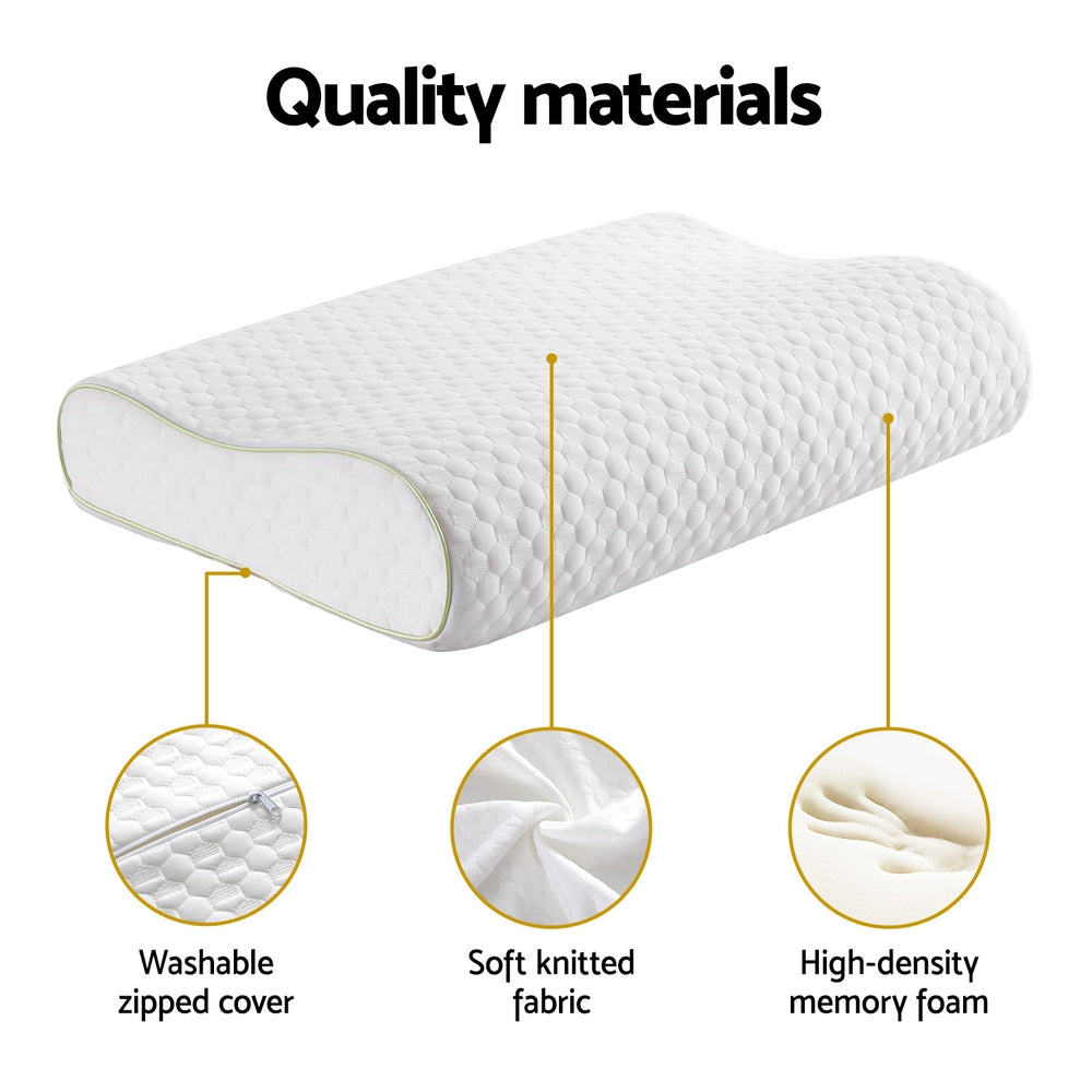 Giselle Memory Foam Pillow Contour Neck-Home &amp; Garden &gt; Bedding-PEROZ Accessories