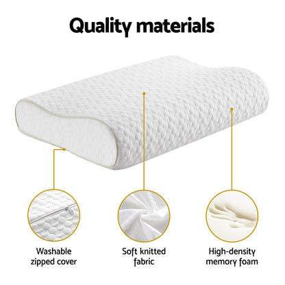Giselle Memory Foam Pillow Contour Neck-Home &amp; Garden &gt; Bedding-PEROZ Accessories