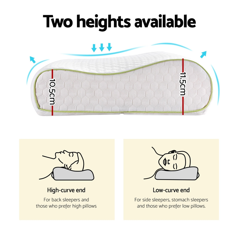 Giselle Memory Foam Pillow Contour Neck-Home &amp; Garden &gt; Bedding-PEROZ Accessories