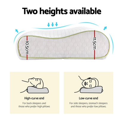 Giselle Memory Foam Pillow Contour Neck-Home &amp; Garden &gt; Bedding-PEROZ Accessories