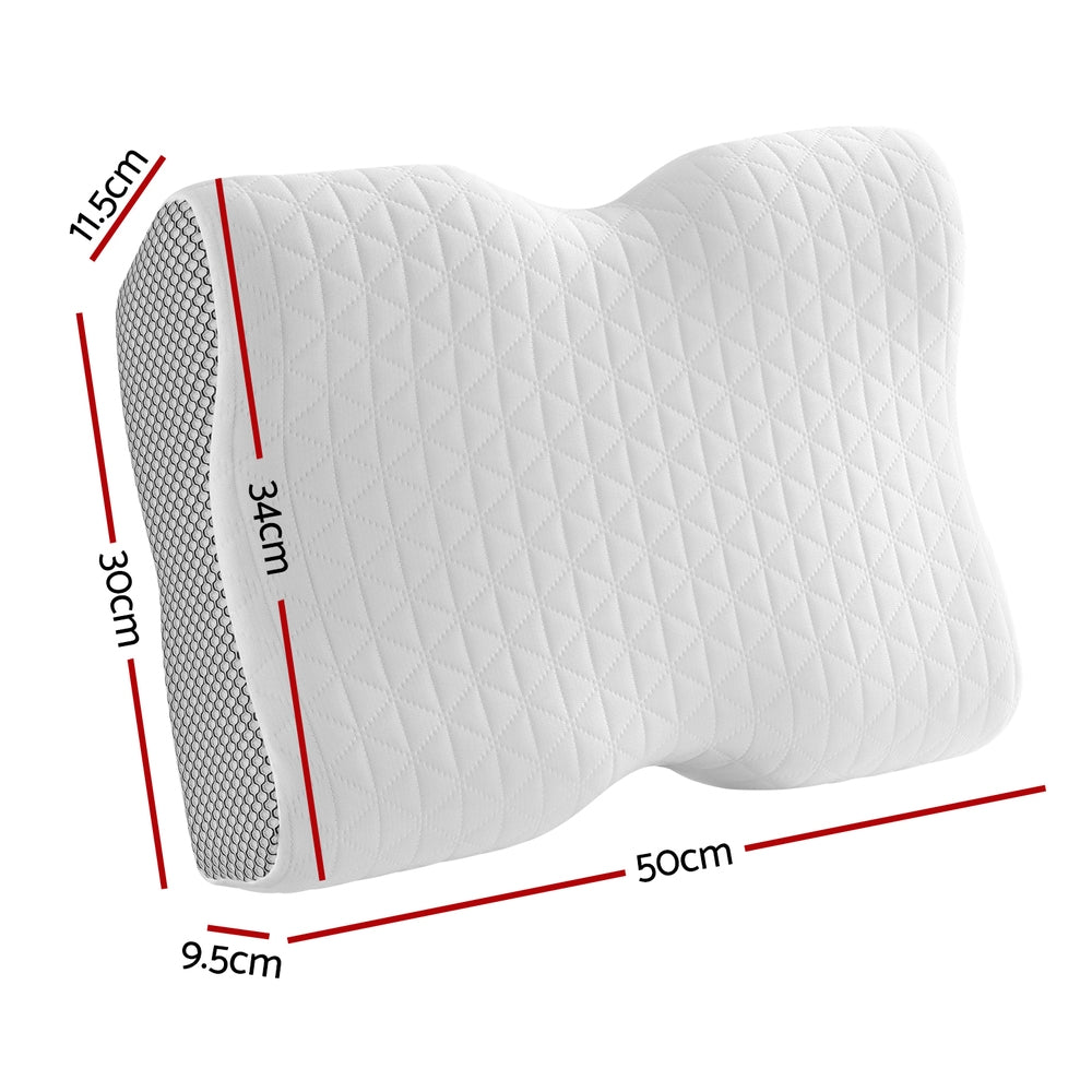 Giselle Memory Foam Pillow Contour Neck-Home &amp; Garden &gt; Bedding-PEROZ Accessories