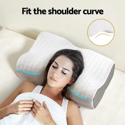Giselle Memory Foam Pillow Contour Neck-Home &amp; Garden &gt; Bedding-PEROZ Accessories