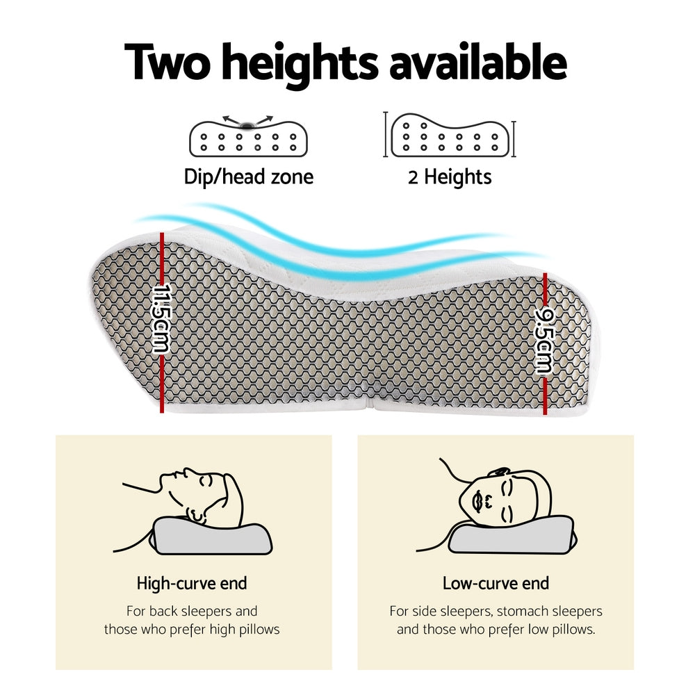 Giselle Memory Foam Pillow Contour Neck-Home &amp; Garden &gt; Bedding-PEROZ Accessories