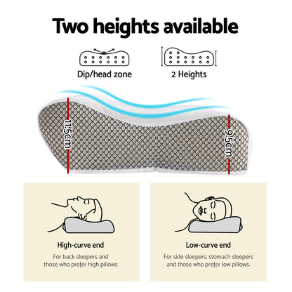Giselle Memory Foam Pillow Contour Neck-Home &amp; Garden &gt; Bedding-PEROZ Accessories