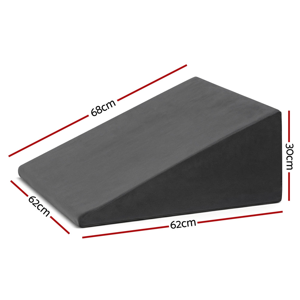 Giselle Bedding Wedge Pillow Grey-Home &amp; Garden &gt; Bedding &gt; Pillows-PEROZ Accessories