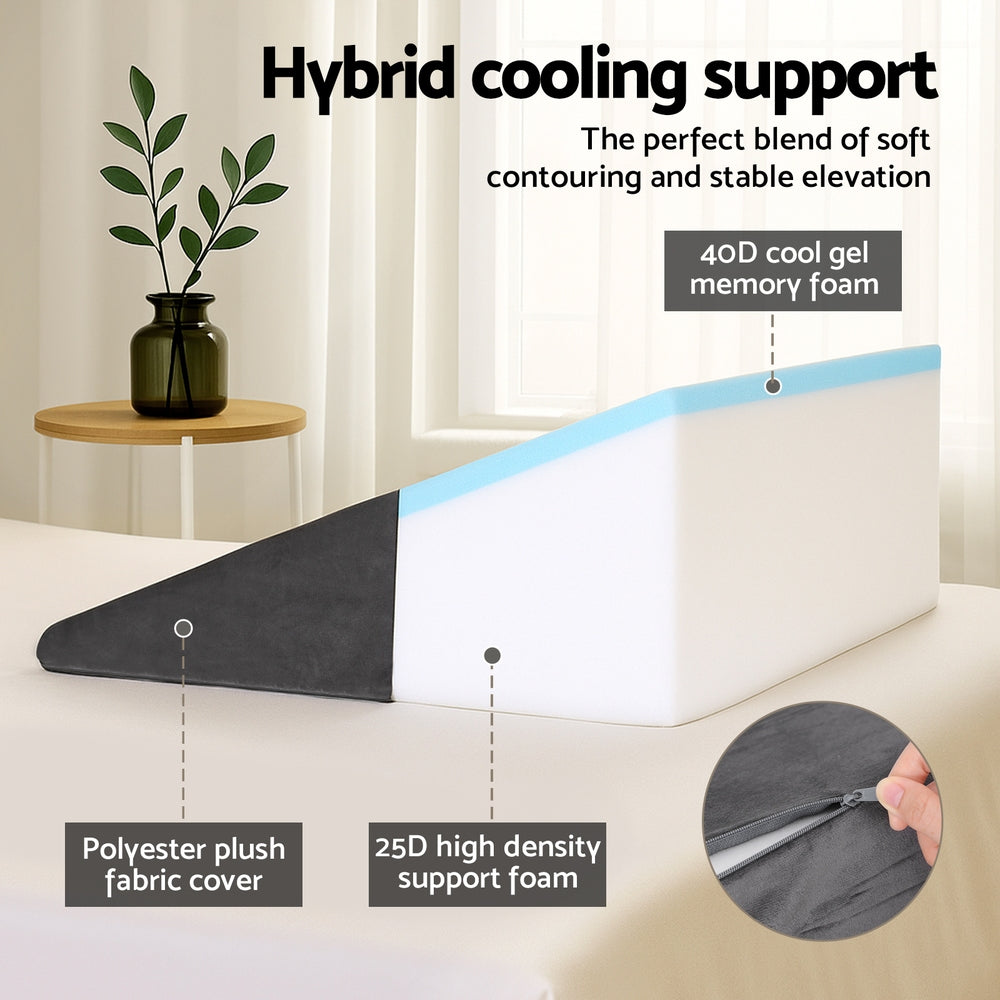 Giselle Bedding Wedge Pillow Grey-Home &amp; Garden &gt; Bedding &gt; Pillows-PEROZ Accessories