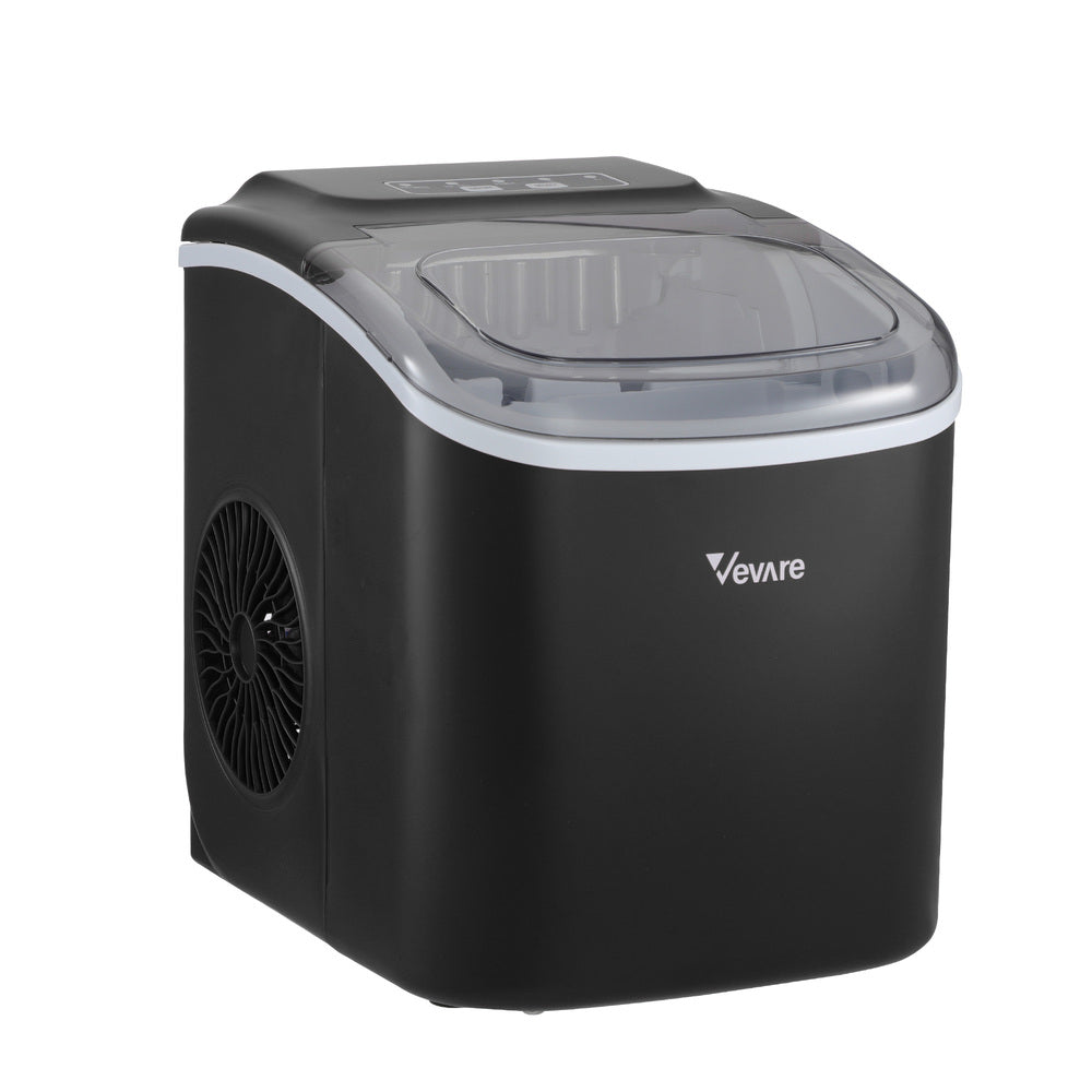 Vevare Portable Ice Maker Machine Ice Cube Tray 12kg Black-Ice Makers-PEROZ Accessories