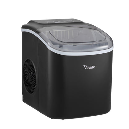 Vevare Portable Ice Maker Machine Ice Cube Tray 12kg Black-Ice Makers-PEROZ Accessories
