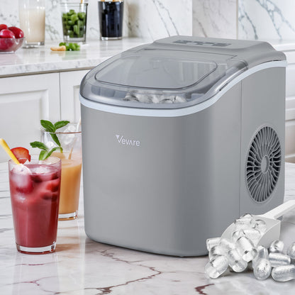 Vevare Portable Ice Maker Machine Ice Cube Tray 12kg Grey-Ice Makers-PEROZ Accessories