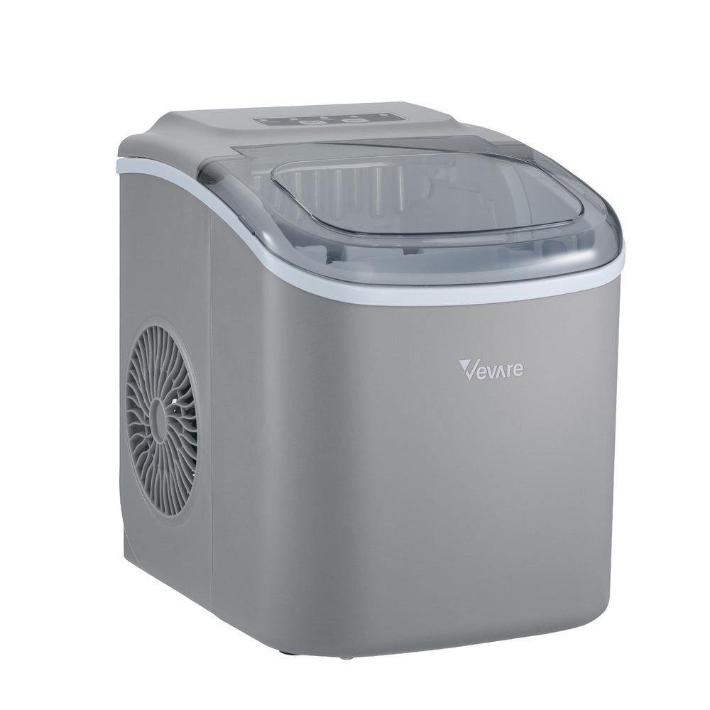 Vevare Portable Ice Maker Machine Ice Cube Tray 12kg Grey-Ice Makers-PEROZ Accessories