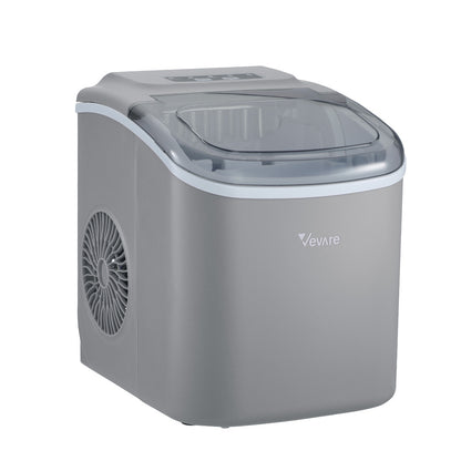 Vevare Portable Ice Maker Machine Ice Cube Tray 12kg Grey-Ice Makers-PEROZ Accessories