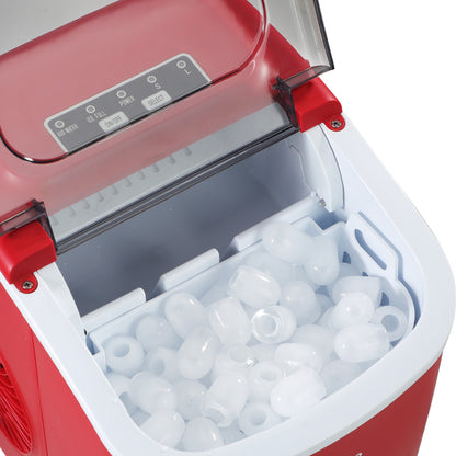 Vevare Portable Ice Maker Machine Ice Cube Tray 12kg Red-Ice Makers-PEROZ Accessories