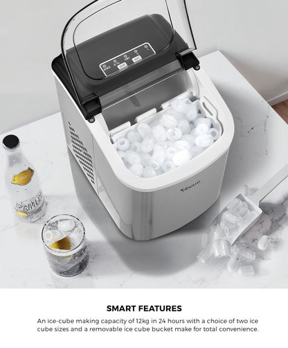 Vevare Portable Ice Maker with Ice Cube Scoop 12kg Stainless-Ice Maker-PEROZ Accessories