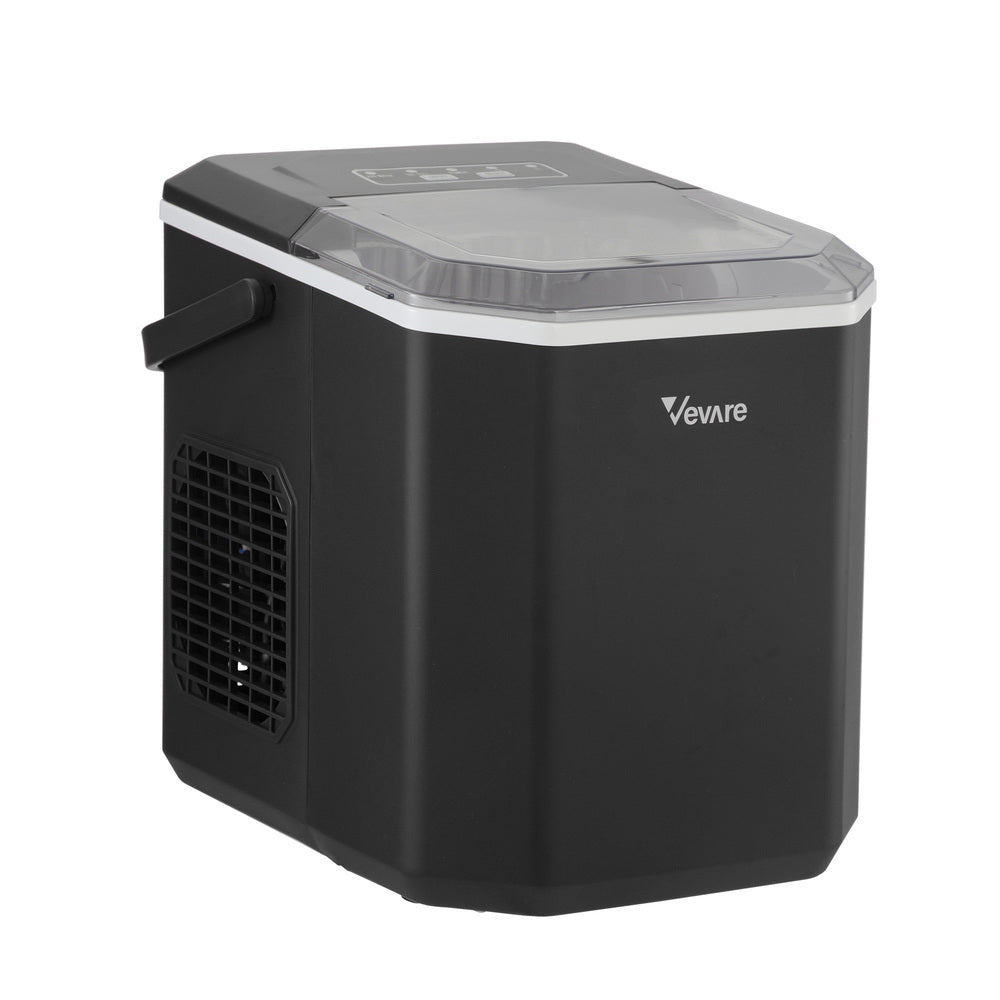 Vevare Portable Ice Maker Machine with Handle 12kg Black-Ice Makers-PEROZ Accessories