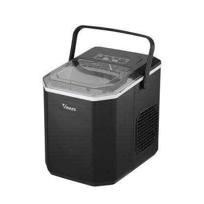 Vevare Portable Ice Maker Machine with Handle 12kg Black-Ice Makers-PEROZ Accessories