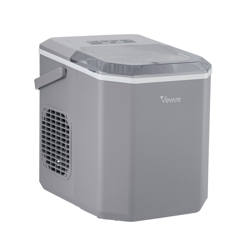 Vevare Portable Ice Maker Machine with Handle 12kg Grey-Ice Makers-PEROZ Accessories