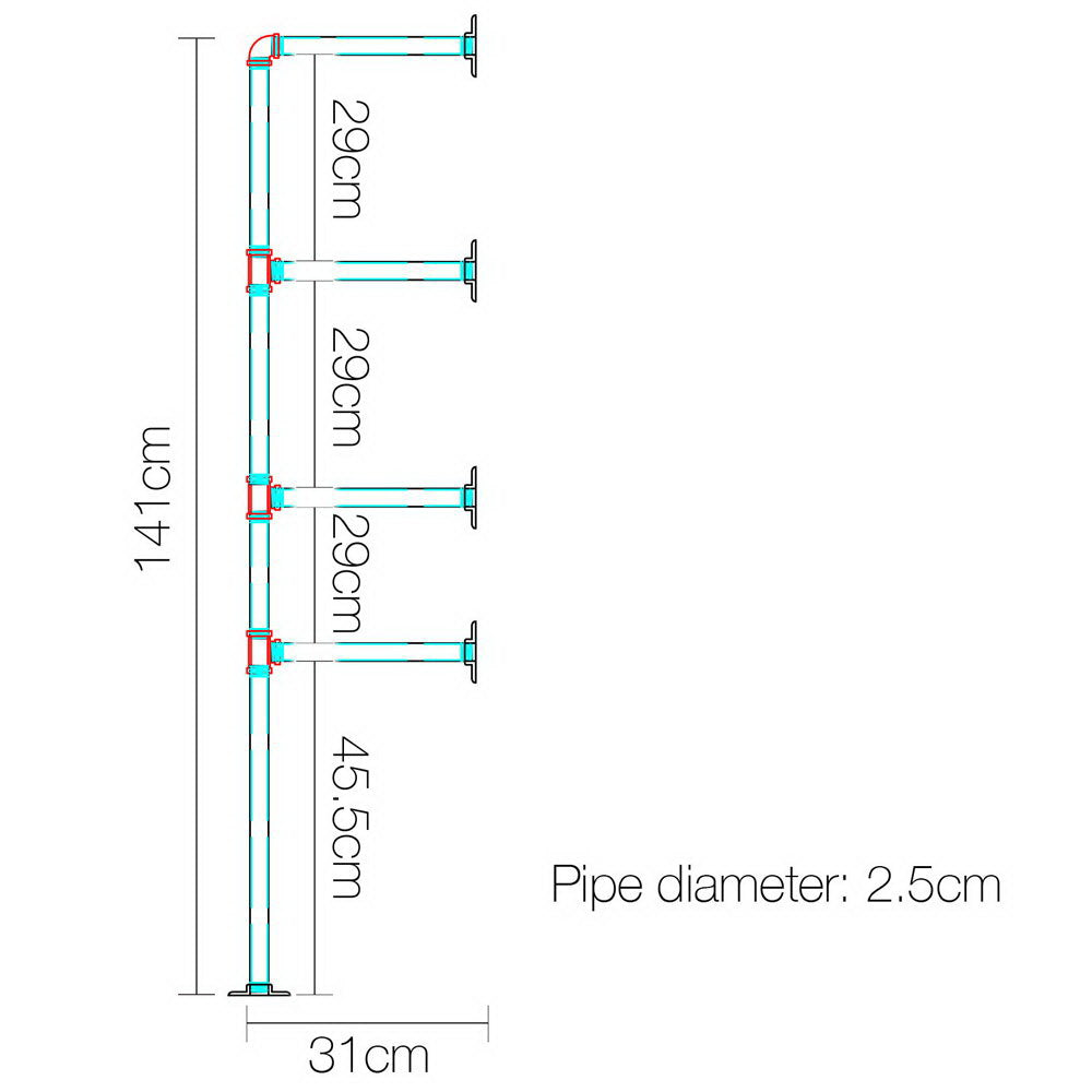 Artiss Floating DIY Pipe Shelf Metal Brackets Set of 2-Furniture &gt; Living Room-PEROZ Accessories