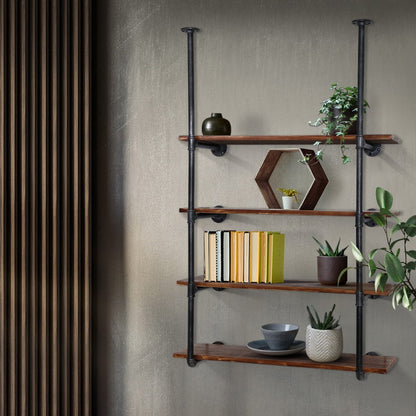 Artiss Bookshelf DIY Pipe Shelf 4 Tiers - INGE-Home &amp; Garden &gt; DIY-PEROZ Accessories