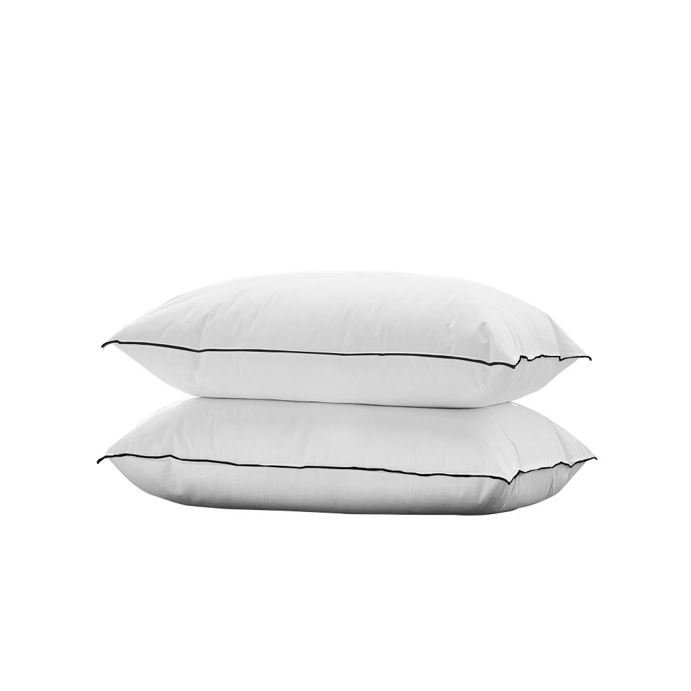 Bedra 75 x 50cm Pillow with Duck Feather Standard Pillow Cotton Cover Twin Pack-Pillows-PEROZ Accessories