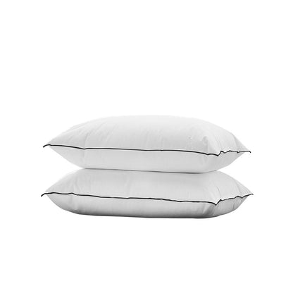 Bedra 75 x 50cm Pillow with Duck Feather Standard Pillow Cotton Cover Twin Pack-Pillows-PEROZ Accessories