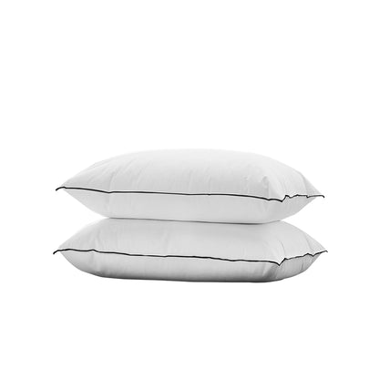 Bedra 75 x 50cm Pillow with Duck Feather Standard Pillow Cotton Cover Twin Pack-Pillows-PEROZ Accessories