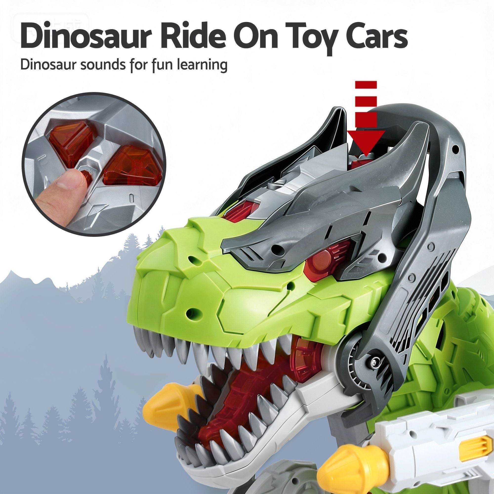 Keezi Kids Dinosaur Ride On Push Car Toy with Spray Function Indoor Outdoor Toys-Baby &amp; Kids > Ride On Cars, Go-karts &amp; Bikes > Ride On Cars-PEROZ Accessories