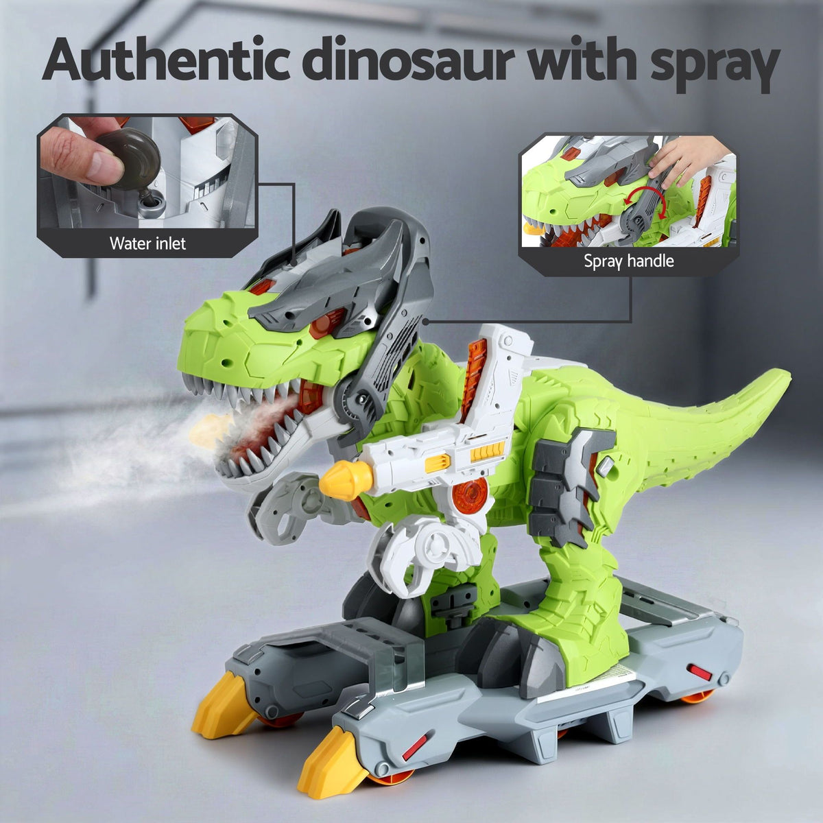 Keezi Kids Dinosaur Ride On Push Car Toy with Spray Function Indoor Outdoor Toys-Baby &amp; Kids > Ride On Cars, Go-karts &amp; Bikes > Ride On Cars-PEROZ Accessories