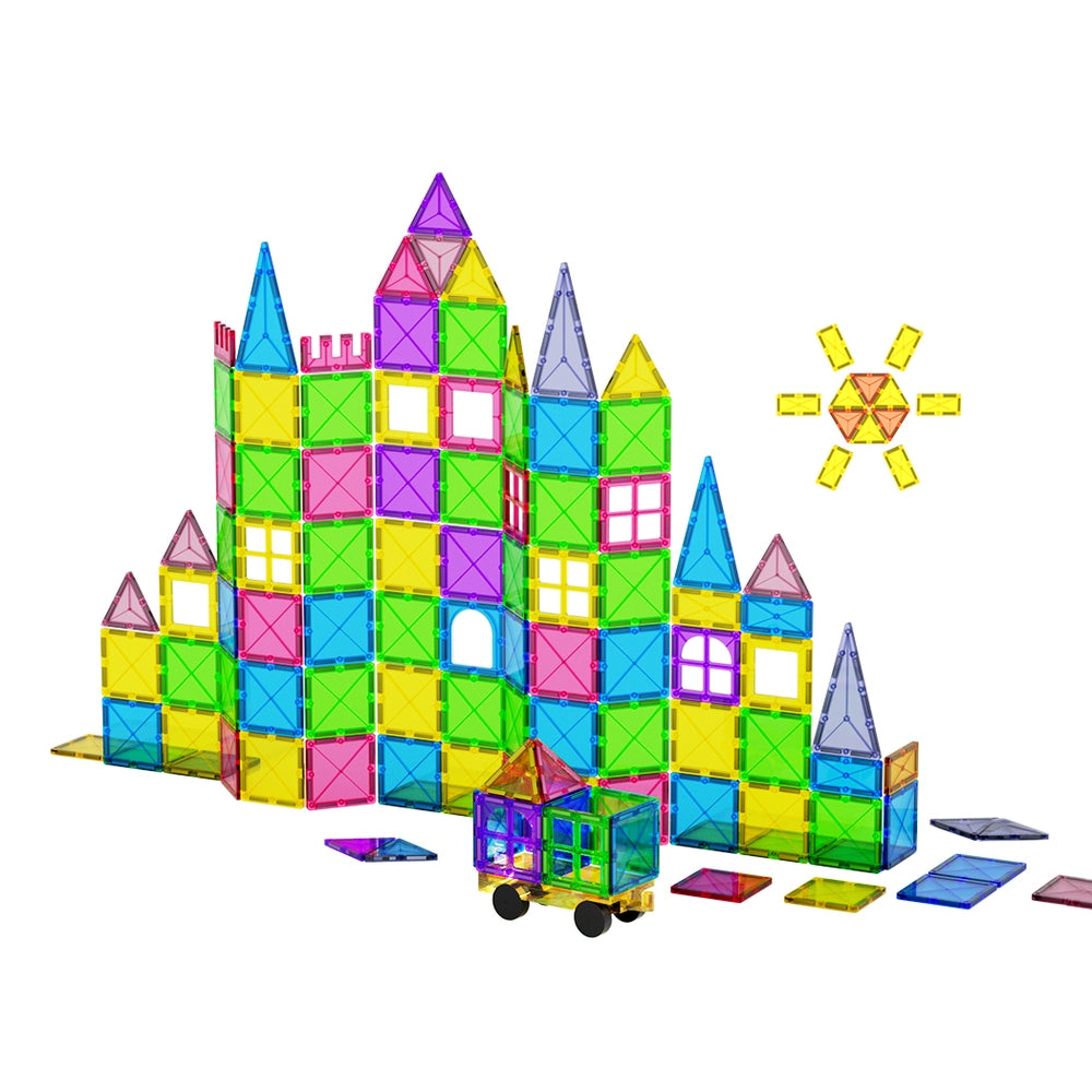 Keezi 100pcs Kids Magnetic Tiles Blocks Building Educational Toys Children Gift-Baby &amp; Kids &gt; Baby &amp; Kid&