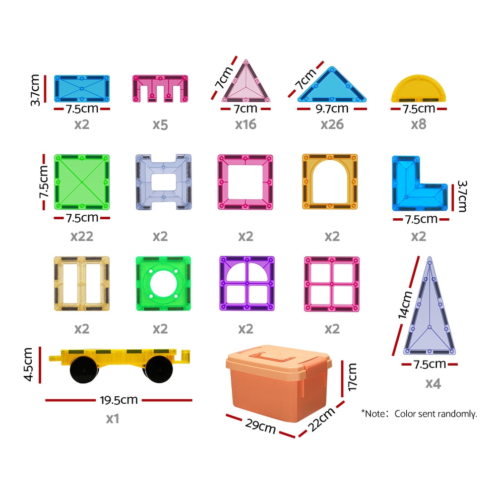 Keezi 100pcs Kids Magnetic Tiles Blocks Building Educational Toys Children Gift-Baby &amp; Kids &gt; Baby &amp; Kid&