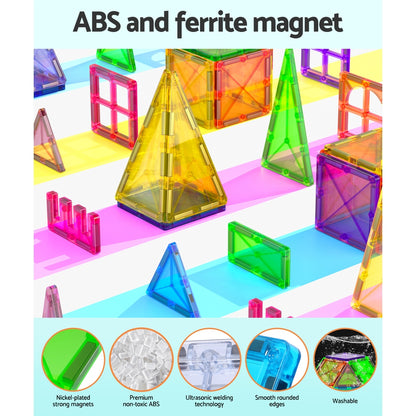 Keezi 100pcs Kids Magnetic Tiles Blocks Building Educational Toys Children Gift-Baby &amp; Kids &gt; Baby &amp; Kid&
