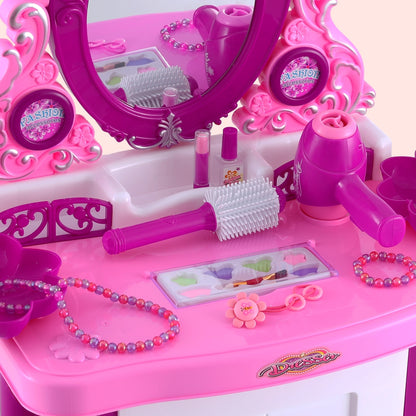 Keezi Kids Pretend Makeup Play Set Dressing Table Chair Girls Toys Children-Dressing Tables-PEROZ Accessories