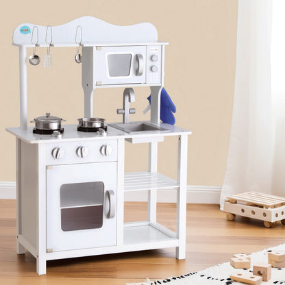 Keezi Kids Kitchen Play Set Wooden Pretend Toys Cooking Children Cookware Food-Toy Kitchen Sets-PEROZ Accessories