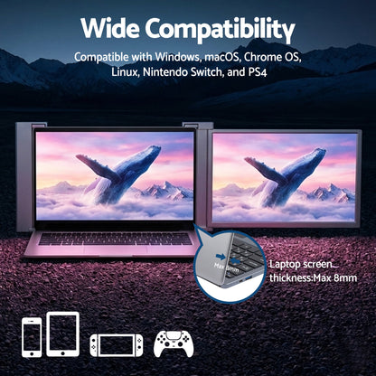 Devanti Portable Monitor Laptop Screen Extender Dual Display 1080P IPS USB C-Electronics > Computer Accessories > Computer Monitors &amp; Accessories-PEROZ Accessories