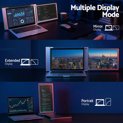 Devanti Portable Monitor Laptop Screen Extender Dual Display 1080P IPS USB C-Electronics > Computer Accessories > Computer Monitors &amp; Accessories-PEROZ Accessories