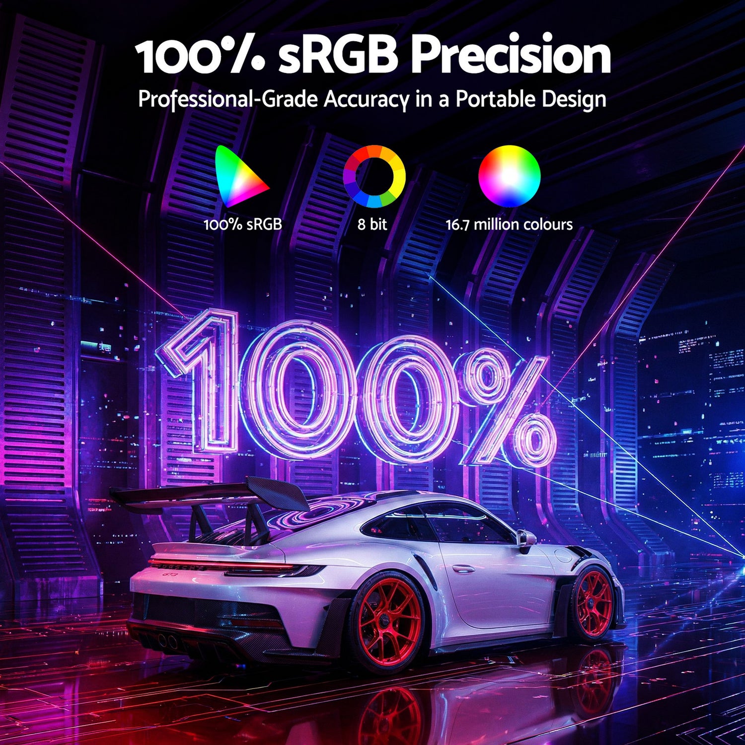 Devanti Portable Monitor Laptop Extender USB C Travel Display 16 Inch Black-Electronics > Computer Accessories > Computer Monitors &amp; Accessories-PEROZ Accessories